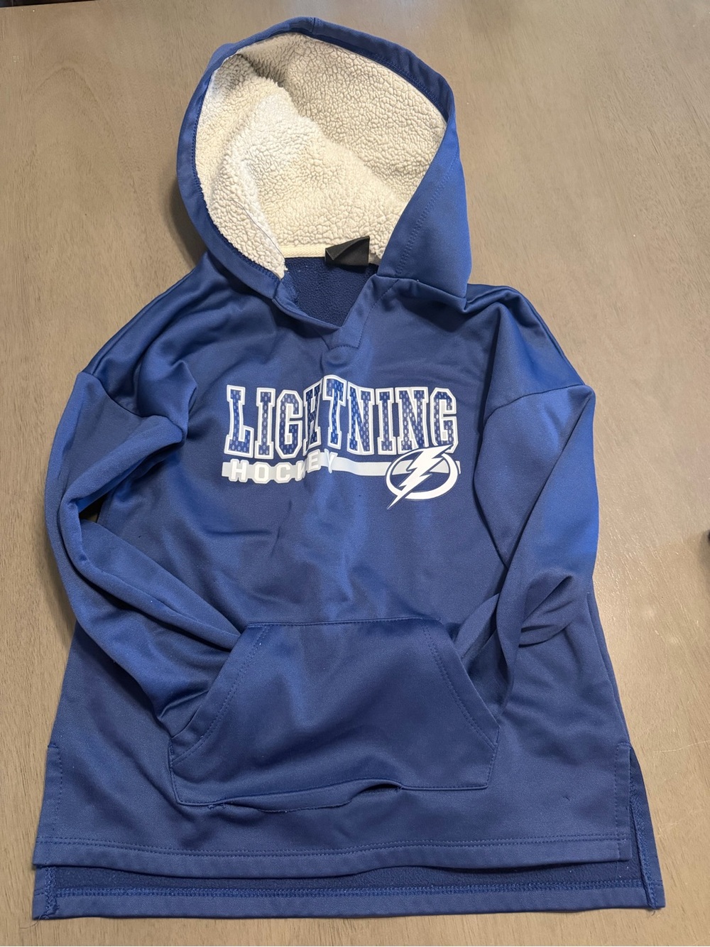 NHL Tampa Bay Lightning Kids Blue Hooded Sherpa-Lined Sweatshirt